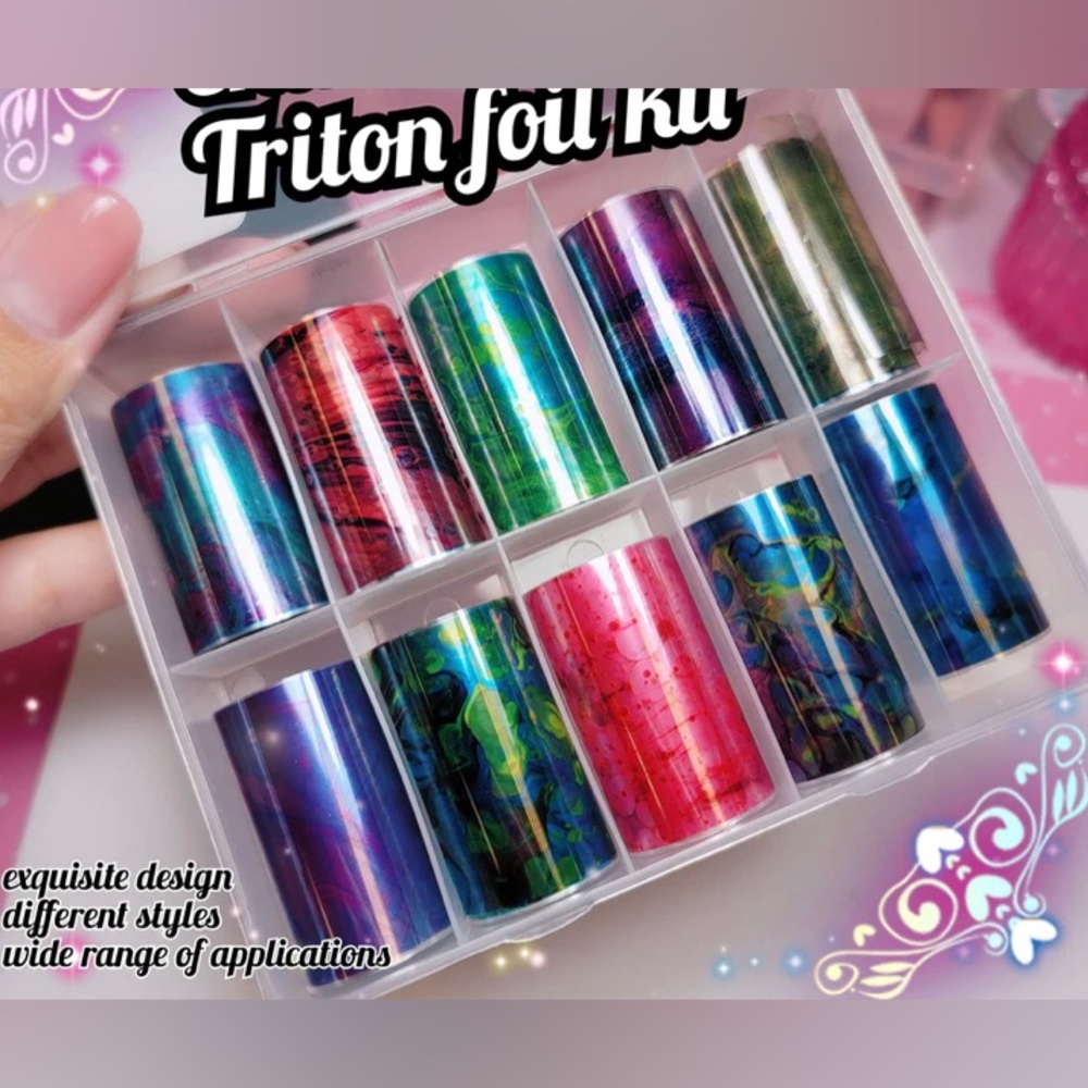 TRITON Nail Foil Kit 1/$15, 2/$25, 3/$30, 4/$35.$5 each additional!